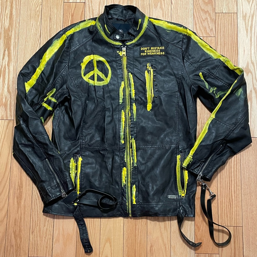 Vintage Painted Leather Jacket